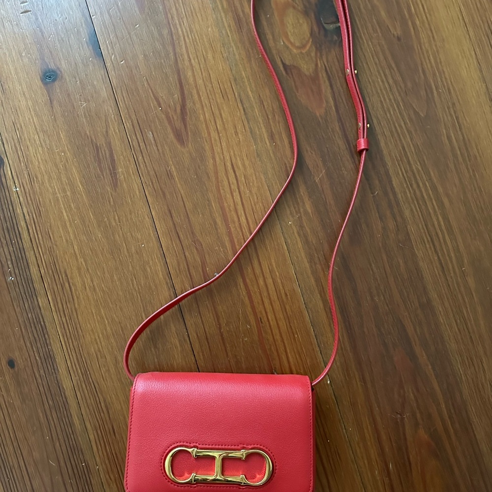 Carolina Herrera Red Leather Crossbody Bag